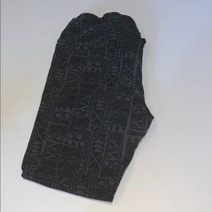 Lularoe TC Tall & Curvy Leggings black & gray